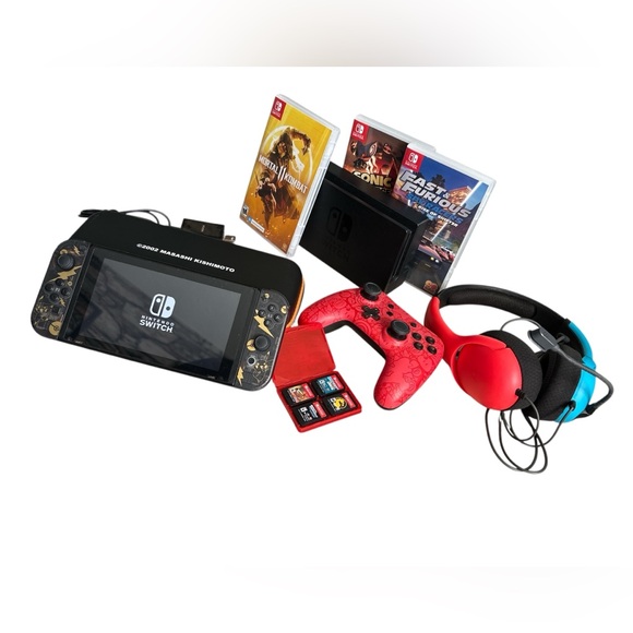 Nintendo Handheld Console Black and Red